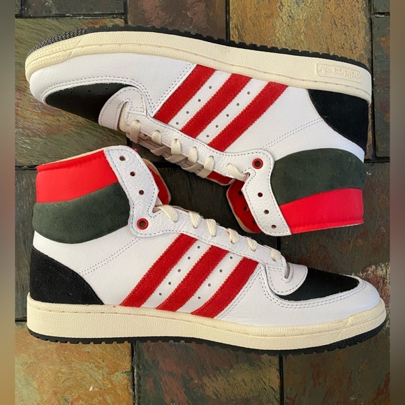 NWOT Adidas Originals Men\'s White Red Black Top Ten PB Sneakers Shoes Size 11.5 main image 12